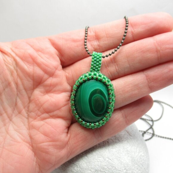 Malachite Cabochon pendant - Picture 6 of 12